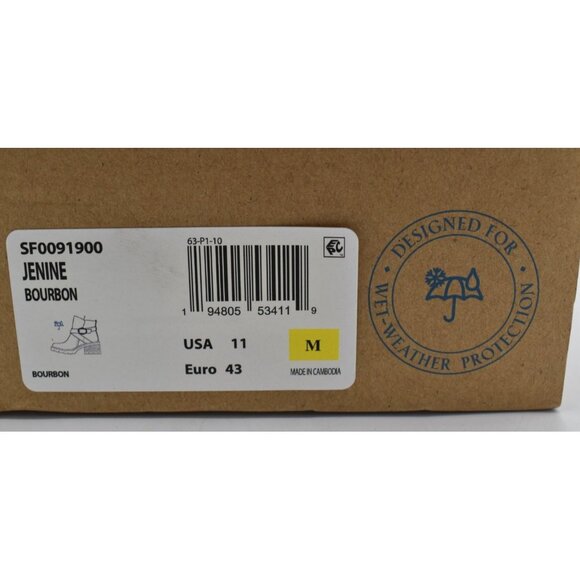 Sofft Womens Size 11 Jenine Bourbon Leather Zip Block Heel Ankle Boots Shoes - Picture 15 of 15